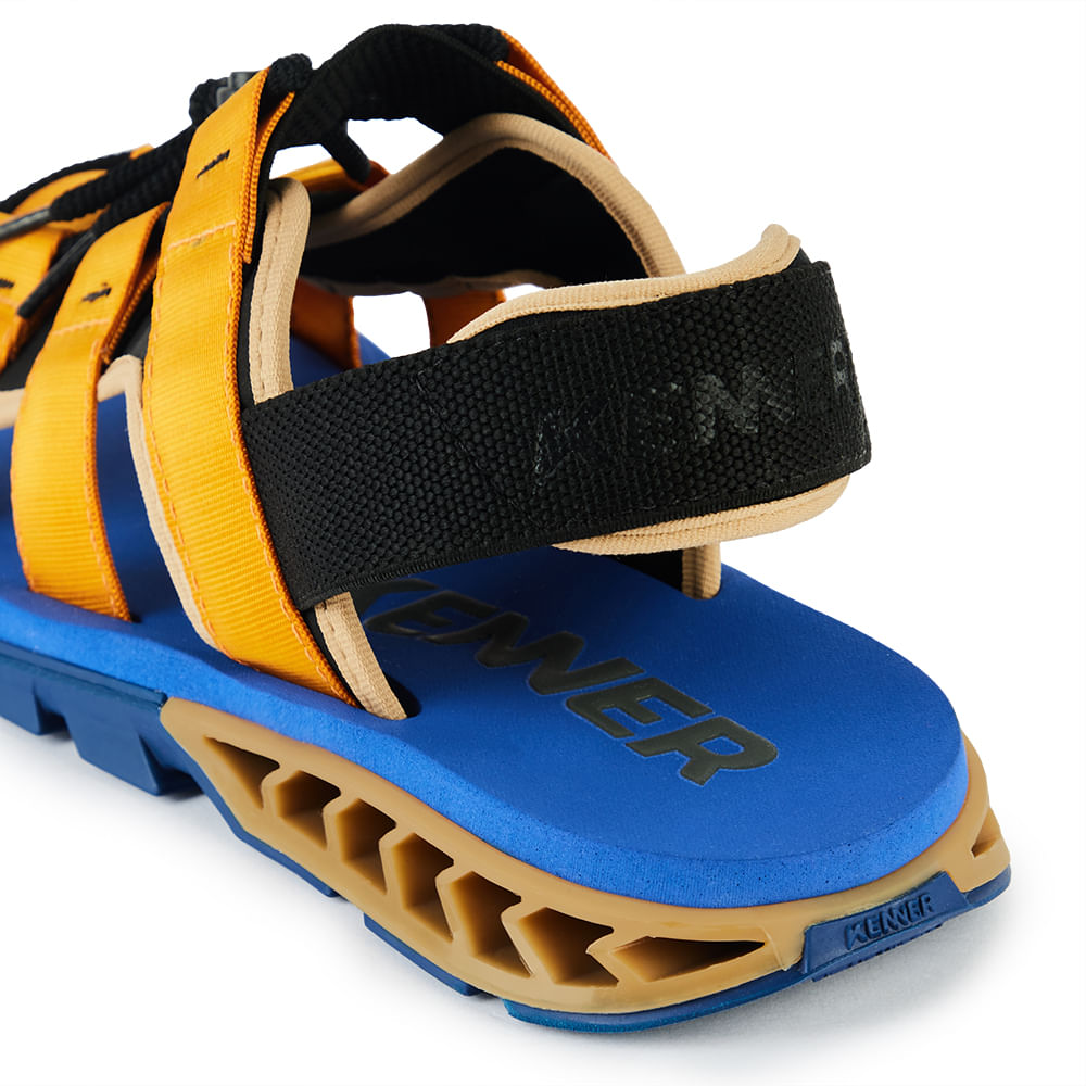 Sandália kenner rakka mezkla azul e amarelo - kenner
